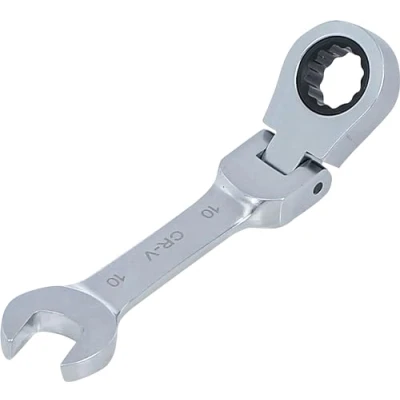 Immagine di BGS 6910 Chiave combinata a cricchetto corta 100 mm inclinabile SW 10 dentata fine acciaio CV