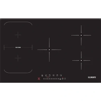 Immagine di KB Elements, piano cottura a induzione, 5 piastre, 80 cm, induzione autosufficiente, 10200 Watt, senza cornice, funzionamento touch, timer 99 minuti,