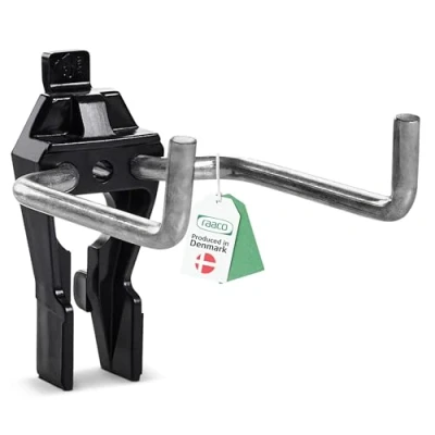 Immagine di raaco Porta Martello Clip 4 50 mm per Pannello Attrezzi da Parete, Lunghezza, Supporto Speciale Martelli, Robusti Ganci Parete in Acciaio e Poliammide, Set di 3