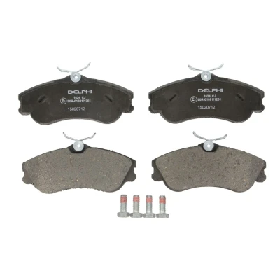 Immagine di DELPHI LP1624 Kit pastiglie freno Non predisposto per contatto segnalazione usura con lamierino anticigolío accessori PEUGEOT: 206 Hatchback