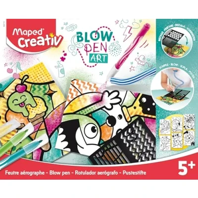 Immagine di Maped CREATIV 846715 Set di 14 penne a forma dente leone Pop Art con spray e modelli da colorare