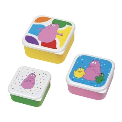 Immagine di Piccolo giorno Set di 3 pranzi o spuntini per bambini piccolo, medio, grande, in polipropilene Barbapapa