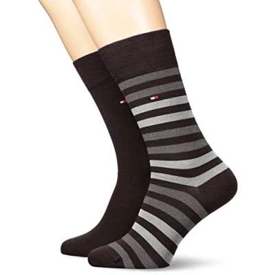Immagine di Tommy Hilfiger DUO Stripe SOCK 2 PACK Calze, Uomo, Taglia: 39 42, Black
