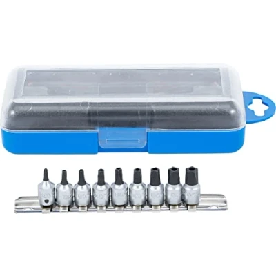 Immagine di Juego de puntas vaso entrada 6,3 mm (1/4&quot;) T Star (para Torx Plus) con perforación 9 piezas
