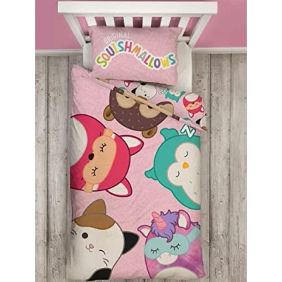 Immagine di Squishmallows Set Copripiumino Singolo Reversibile I Biancheria da Letto per Bambini con Federa Abbinata