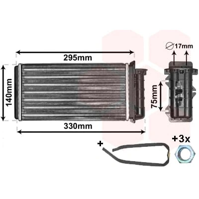 Immagine di VAN WEZEL 17006183 Radiatore Riscaldamento con accessori *** IR PLUS FIAT: Brava Hatchback, Coupe, Marea Weekend