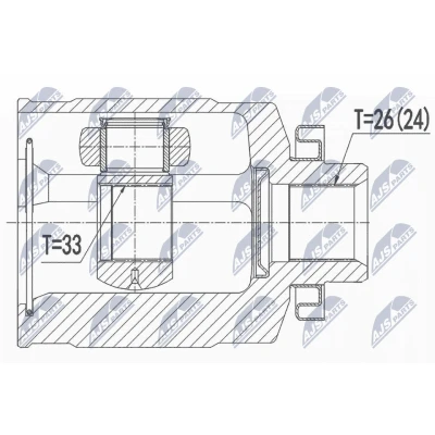 Immagine di NTY NPW HY 530 Kit Giunto Omocinetico Assale anteriore Dx KIA: Sportage II