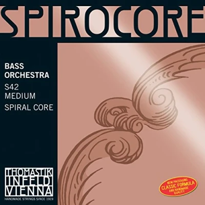 Immagine di Thomastik Corde per Contrabbasso Spirocore nucleo spirale accordo d&#039;orchestra Set 4/4 dolce misura a 1100 mm / 43.3&quot;