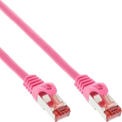 Immagine di InLine 20832 Cavo Patch LAN, S/FTP Pimf, Cat.6, 250 MHz, Guaina PVC, Cu 100% Rame, 0.25M Rosa