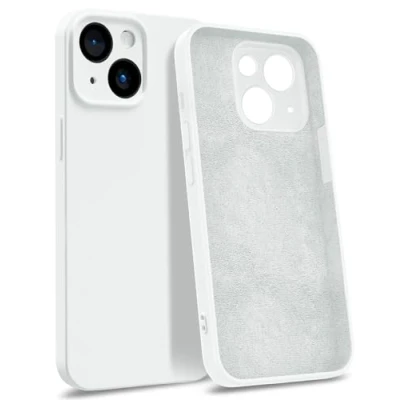 Immagine di MyGadget Custodia in Silicone compatibile con iPhone 14 Plus [Quadrupla Protezione] Case Rigido Fodera Microfibra Cover Bianco