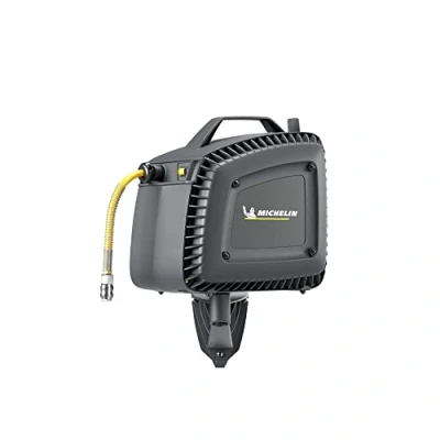 Immagine di MICHELIN Compressore d&#039;aria MBL GO con avvolgitubo Tubo 10 m Pistola di soffiaggio inclusa Senza serbatoio olio Motore 1,5 hp Pressione massima 8 bar Flusso aria 160 l/min