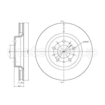 Immagine di METELLI 23 0770C Disco freno 302,0 26,0 5 68,0 ventilato verniciato VOLVO: C70 I Coupe, XC70 Cross Country, V70