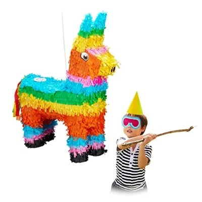 Immagine di Relaxdays Pignatta a Forma di Lama, da Riempire, per Feste Compleanno dei Bambini, Appendere, in Carta, Grande, Colorata