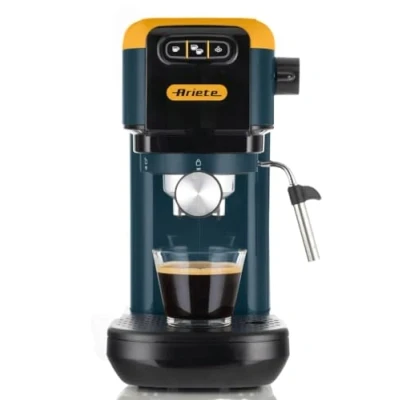 Immagine di Ariete 1399 Macchina da caffè espresso Mango Yellow, Per polvere e cialde ESE, 1300 W, Capacità 1,1L, 15 bar di pressione, Filtro 1, 2 tazze cialda Cappuccino, Giallo