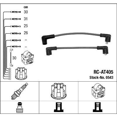 Immagine di NGK 0543 Kit Cavi Accensione 5 INNOCENTI: Mini Hatchback, AUSTIN: ROVER: Hatchback