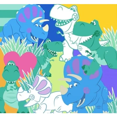 Immagine di Komar Disney IADX6 087 Carta da parati in tessuto non tessuto, motivo: Toy Story Rex and Trixie, dimensioni: 300 x 280 cm (larghezza altezza), dinosauri, cameretta