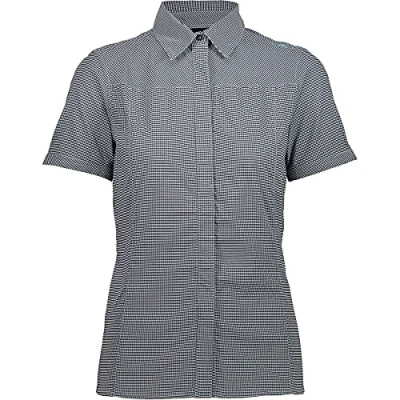 Immagine di CMP Camicia elasticizzata maniche corte da donna, Blue Bianco, 50