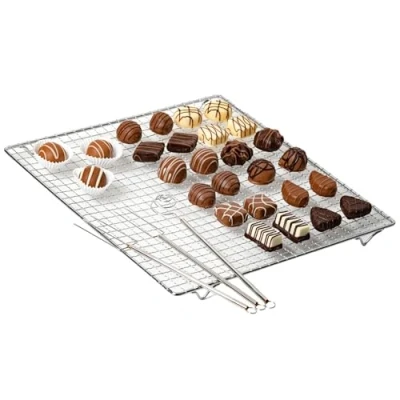 Immagine di Westmark Set per decorare e praline, 4 pz., 2 forconi cioccolatini, 1 utensile a spirale, griglia, Incl. Ricettario, Acciaio/Acciaio inox, Argento, 31472260