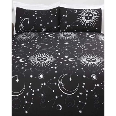 Immagine di Rapport Home Set copripiumino celestiale, in policotone, nero, 3 pezzi, king size