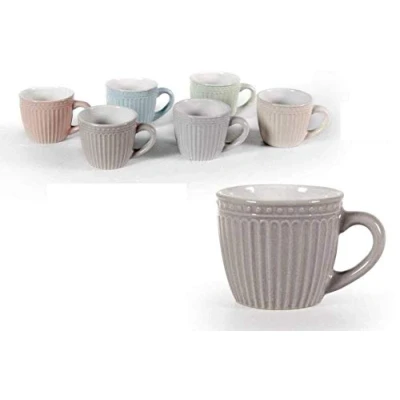 Immagine di Tazze caffe&#039; a 6 rigate senza piattini 90 ml