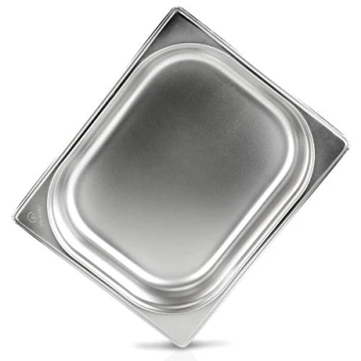 Immagine di Jokobela Contenitore GN 1/2 65 mm in acciaio INOX di alta qualità (4 litri) Dimensioni: 325 x 265 gastronomico ideale per cucinare con Chafing Dish o Bain Marie