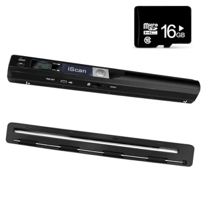 Immagine di AOZBZ Scanner Per Documenti Portatile, 900 Dpi, di Immagini USB A4 a Colori, Portatile Foto, Scansione Pratica (Micro Bisogno Schede SD/TF) (Nero)