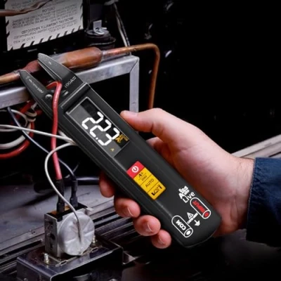 Immagine di MAXRIENY Pinza Amperetrica AC DC a Forcella Aperta Multimetro Digitale Automatico Ricaricabile con Penna Tester di Tensione Elettrica Mini Corrente Resistenza Continuità