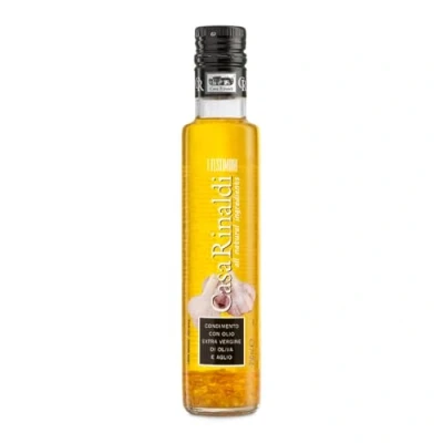 Immagine di Casa Rinaldi Condimento Alimentare &quot;I Testimoni&quot; con Olio Extra Vergine di Oliva all&#039;Aglio, Sapore Deciso, Intenso e Aromatico, Bottiglia da 250ml