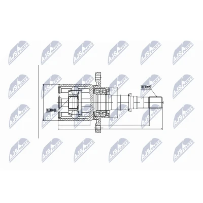 Immagine di NTY NPW NS 046 Kit Giunto Omocinetico Assale anteriore Dx NISSAN: Qashqai / Qashqai+2 I, RENAULT: Koleos I