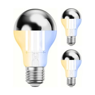 Immagine di ledscom.de 3 pezzi E27 lampadina LED, A60, bianco caldo freddo (2700 7000 K), 4,8 W, 486lm, Smart Home, WLAN, Alexa, specchio per la testa (argento)