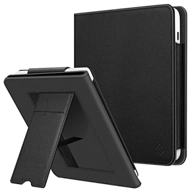 Immagine di FINTIE Custodia per 7&quot; Kobo Libra Colour (2024) / 2 (2021) eReader Stand Cover Protettiva Case con Card Slot e Hand Strap, Auto Sveglia/Sonno, Nero