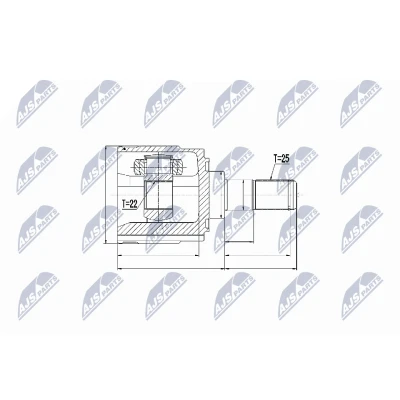 Immagine di NTY NPW KA 314 Kit Giunto Omocinetico Cambio manuale Assale anteriore Sx HYUNDAI: Matrix, i30 II Station Wagon