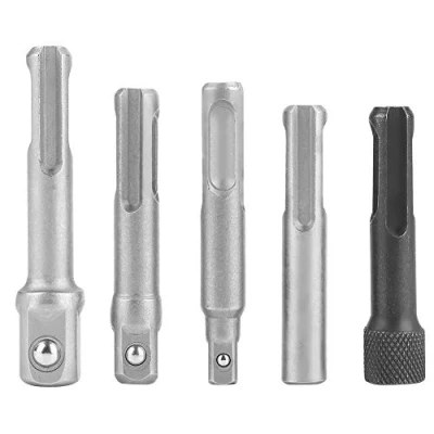 Immagine di Vikye adattatore per chiave a bussola, Socket 3PC SDS Plus + attacco 2PC esagonale con codolo in acciaio al cromo vanadio Accessori