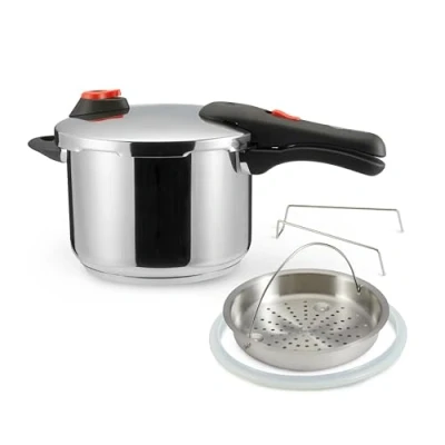 Immagine di Amazon Basics Pentola a Pressione in Acciaio Inox Induzione 6 Litri, Argento