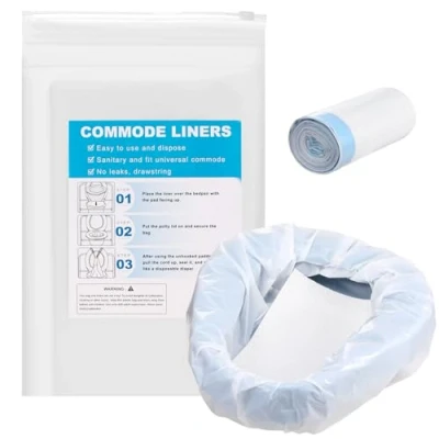 Immagine di Fodere per toilette con cuscinetti assorbenti, usa e getta, comodino, WC, sedie, secchi, sacchetti (20 + 20 imbottiture)