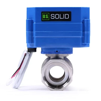 Immagine di U.S. Solid 1&quot; Valvola a sfera motorizzata 2 Vie Acciaio inossidabile Elettrovalvola 220V AC (85V 265V AC), fili, ritorno automatico, NA normalmente aperto