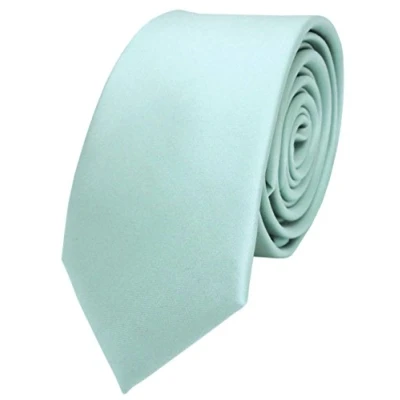 Immagine di TigerTie stretta raso cravatta menta blassmenta verde uni monocromatico