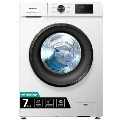 Immagine di Hisense WFVB7012EM Lavatrice a Carica Frontale 7 Kg, 1200 rpm, 15 Programmi, Vapore, Display LED, Programma Rrapido, Partenza Ritardata, Child Lock
