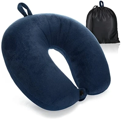 Immagine di com four® Cuscino per Il Collo Premium Supporto del con Memory Foam Adulti da Viaggio Morbido e Vellutato Aereo