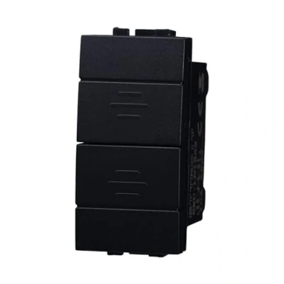 Immagine di Pulsante Interbloccato Doppio Saliscendi 1P+1P 10A, Compatibile Con Bticino Living Light (1 Pezzo, Nero)