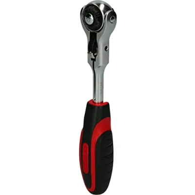 Immagine di KS TOOLS 914.1405 Cricchetto reversibile 72 6,3 (1/4&quot;) con giunto angolare 165 Acciaio al cromo vanadio
