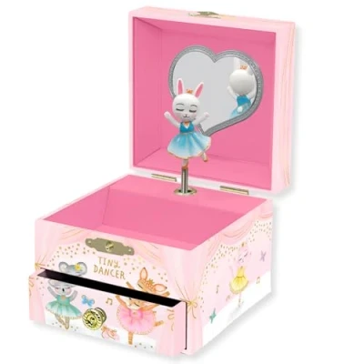 Immagine di Portagioie Carillon Ballerina per Bambine Cofanetto Musicale Bambini con Rotante, Regali di Compleanno Bambine, Portagioie, 10,8 x 12,1 8,9 cm Età 3 10 anni, Rosa