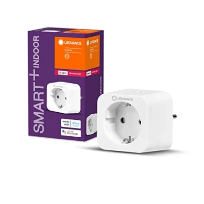 Immagine di LEDVANCE presa SMART per interni, l&#039;integrazione di dispositivi convenzionali nella home, compatibile con Alexa, Google, + ZB PLUG, confezione da 1