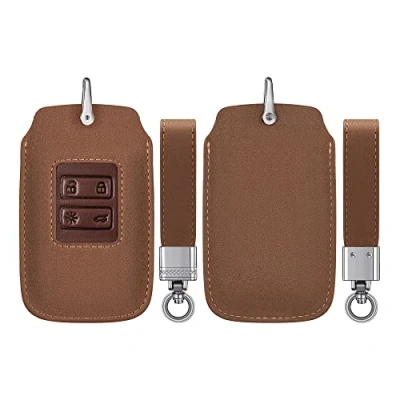 Immagine di kwmobile Custodia Compatibile con Renault 4 Tasti Smart Key (Solo Keyless Go) Cover Chiavi Auto Protezione Copri Telecomando Chiave Copertura Marrone Chiaro/Marrone