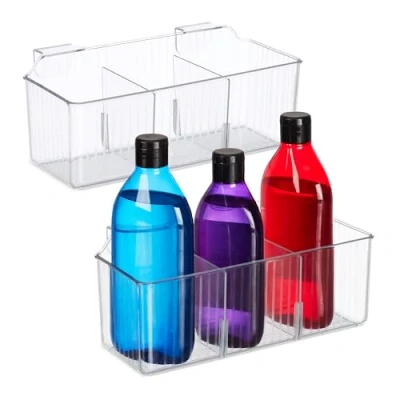 Immagine di Relaxdays Ante dell&#039;Armadio, 3 Scomparti, Pezzi Portaoggetti da Appendere, Set 2 Organizer Sospesi, Box sopra Anta, Plastica, Trasparente