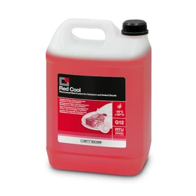 Immagine di ERRECOM Red Cool, Liquido Radiatore Rosso Fluorescente 30C/+107C, antigelo G12 con Pacchetto inibitore a Base Organica Oat, Pronto all’Uso, 5 Litri