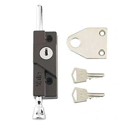 Immagine di YALE V 8K116 BR Bullone Multiuso per Porta, Adatto Fissare Porte scorrevoli Singole o Doppie in Alluminio, 0 W, Marrone