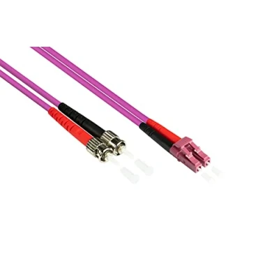 Immagine di Good Connections connettore in fibra ottica Duplex LC a SC multimodale 50/125 onde di luce della testa cavo Patch ST 1 m OM4 Violett/Pink