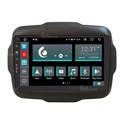 Immagine di Jf Sound car audio system Autoradio Custom Fit per Jeep Renegade Android GPS Bluetooth WiFi Dab USB Full HD Touchscreen Display 9&quot;