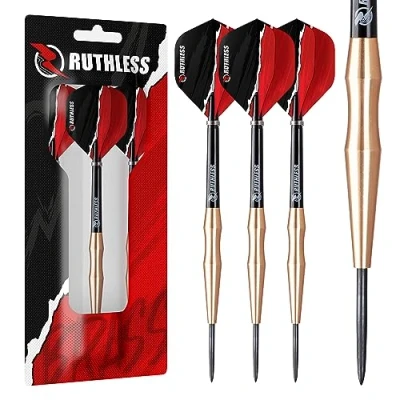 Immagine di RUTHLESS Eagles D0454 Set di freccette con punta in acciaio, design a canna liscia, alette e steli inclusi